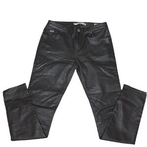 Leara Coated Black Skinny Jeans Size 8
